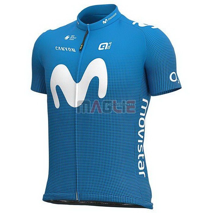 Maglia Movistar Manica Corta 2021 Blu